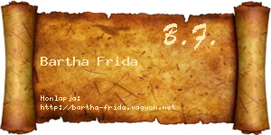 Bartha Frida névjegykártya